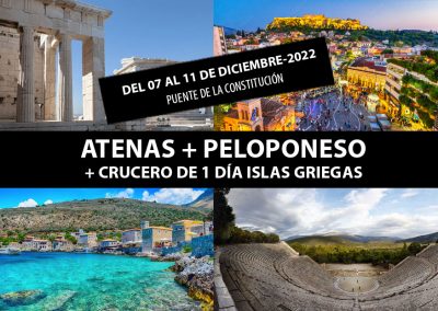 Atenas + Peloponeso + Crucero 1 día Islas Griegas