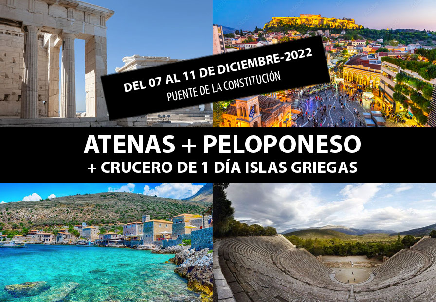 Atenas + Peloponeso + Crucero 1 día Islas Griegas